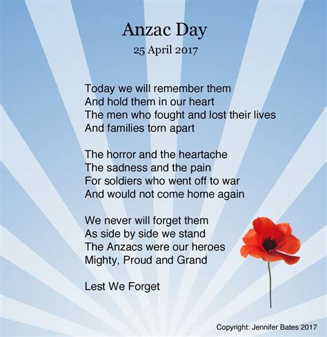 anzac day poems for students